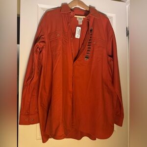 NWT L.L. Bean Men's Flannel Button Down Shirt Thick Chamios‎ Cloth